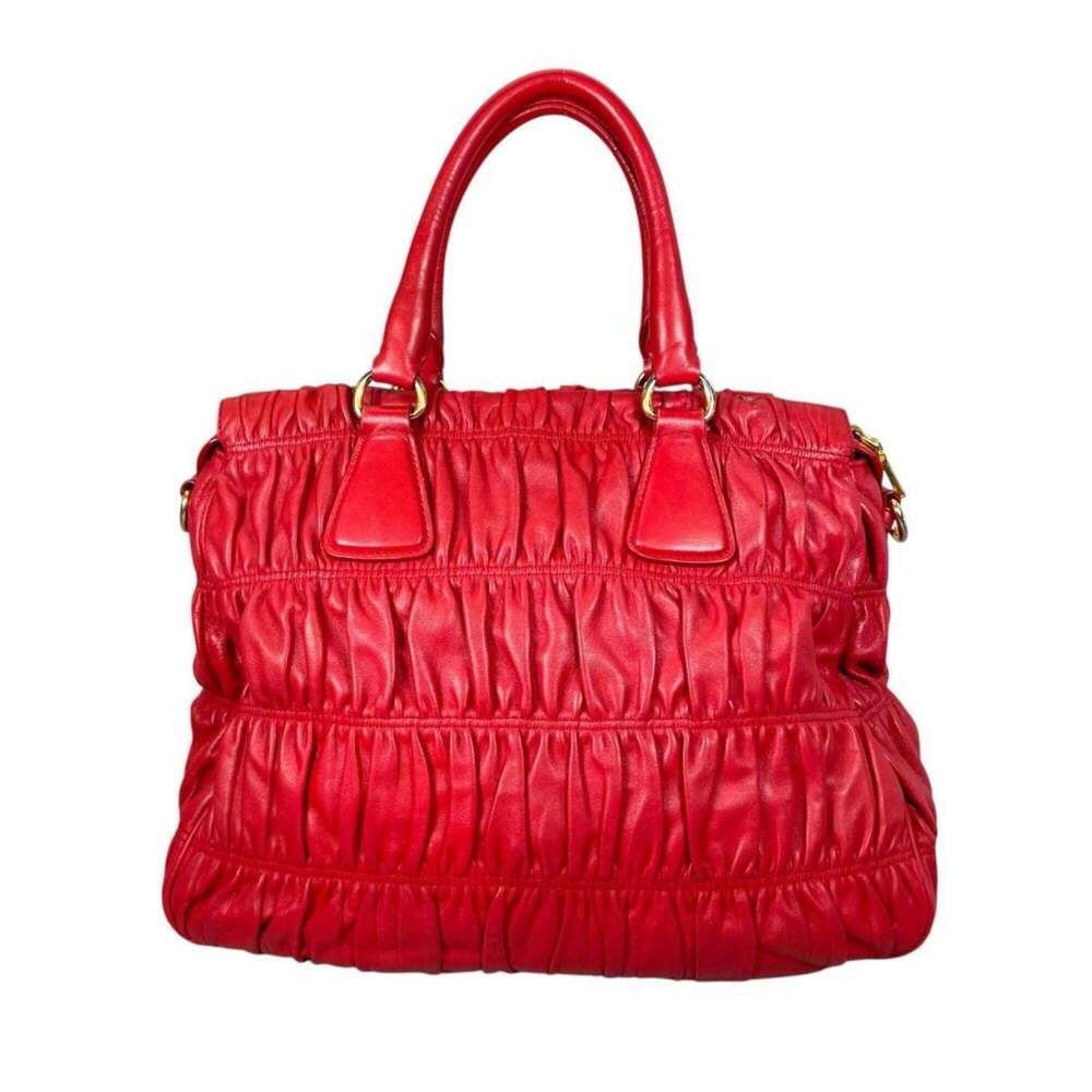 PRADA Red Leather Shoulder Bag - Picture 4 of 16